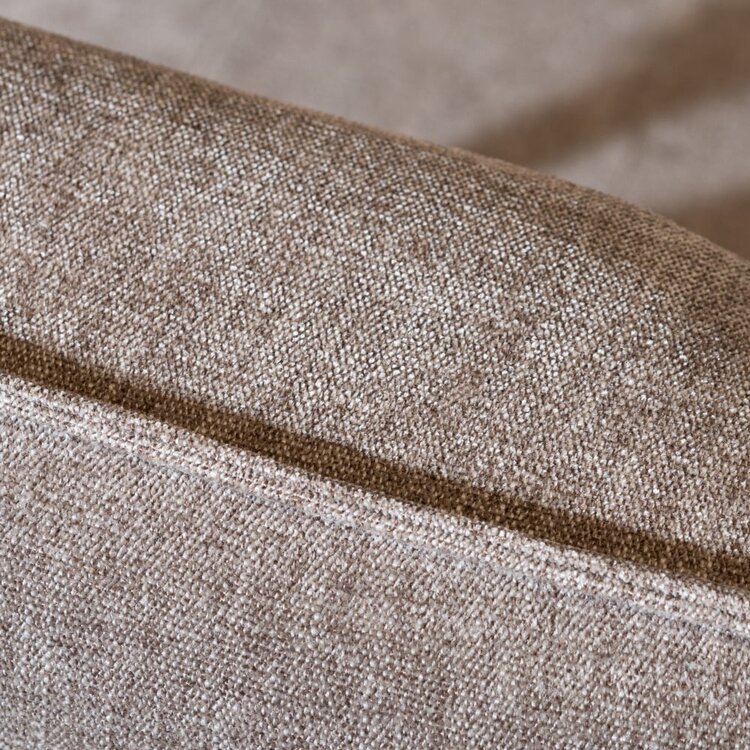 Chaise de salle à manger à roulettes Mila taupe tissu chiné