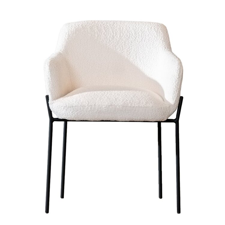 Chaise de salle à manger scandinave bouclette Mary blanc