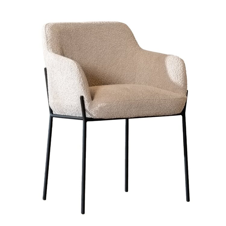 Chaise de salle à manger scandinave bouclette Mary taupe