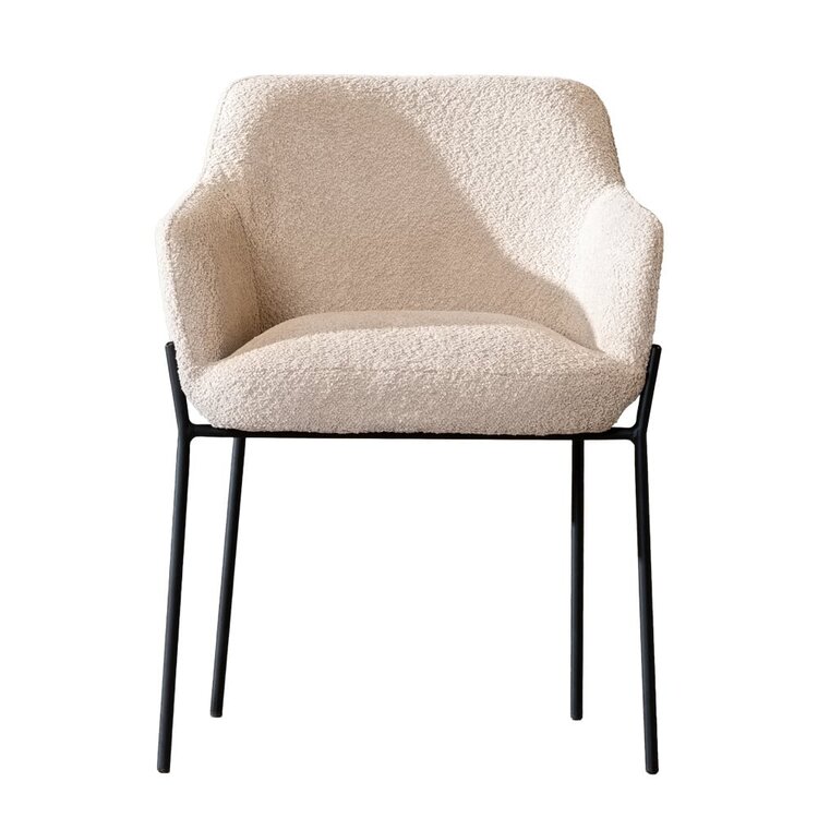 Chaise de salle à manger scandinave bouclette Mary taupe