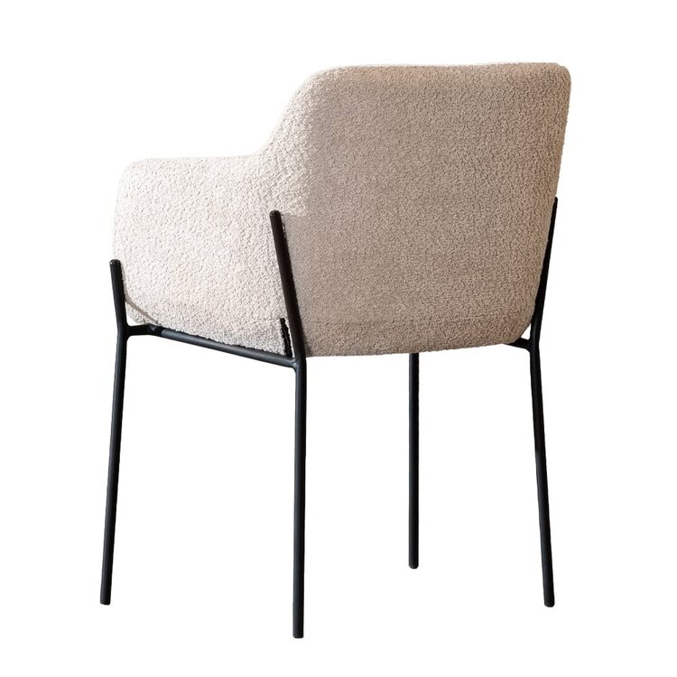 Chaise de salle à manger scandinave bouclette Mary taupe