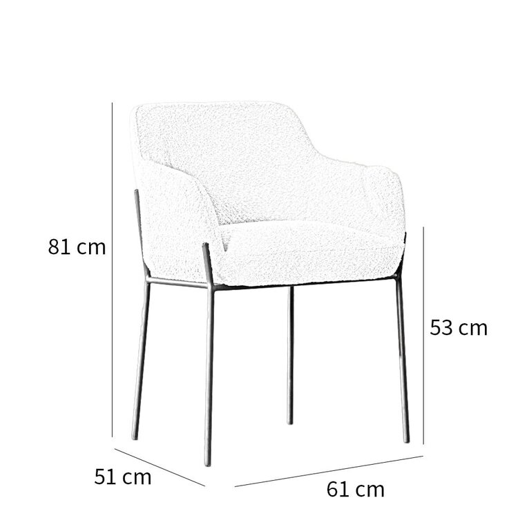 Chaise de salle à manger scandinave bouclette Mary taupe