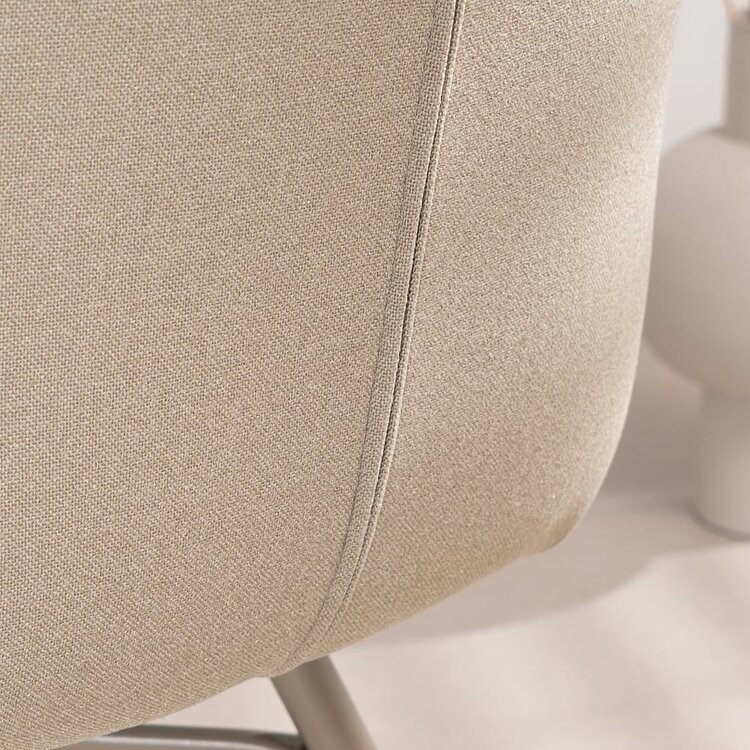 Chaise de salle à manger Jena taupe tissu recyclé