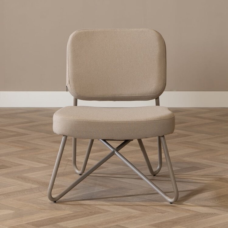 Fauteuil scandinave Viggo taupe tissu recyclé