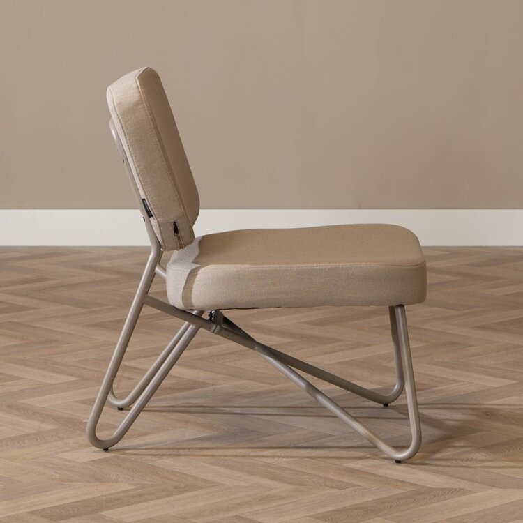 Fauteuil scandinave Viggo taupe tissu recyclé