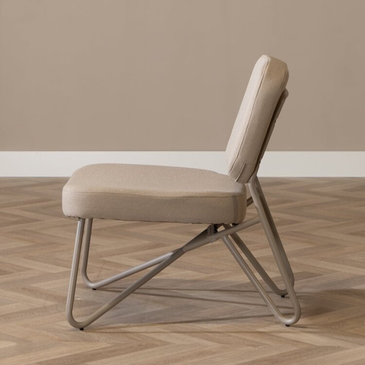 Fauteuil scandinave Viggo taupe tissu recyclé