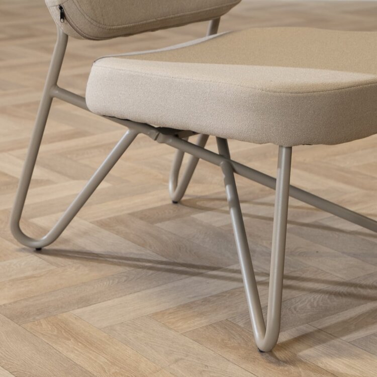 Fauteuil scandinave Viggo taupe tissu recyclé