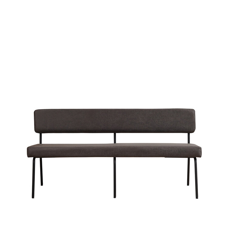 Banc de salle à manger industriel Espen anthracite éco-cuir 160 cm