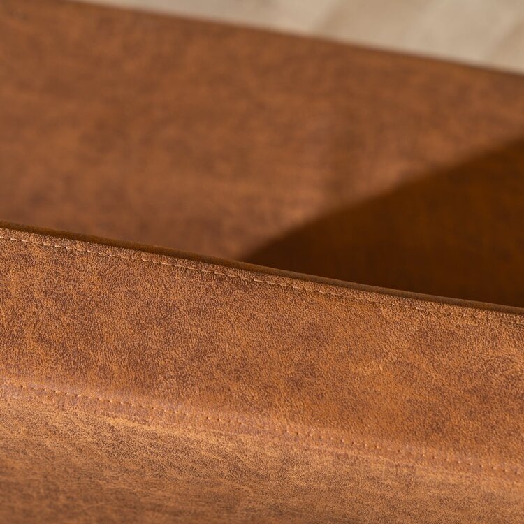 Banc de salle à manger industriel Espen cognac éco-cuir 160 cm