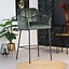 Tabouret de bar velours Jayron vert 82 cm