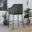 Tabouret de bar velours Jayron vert 82 cm