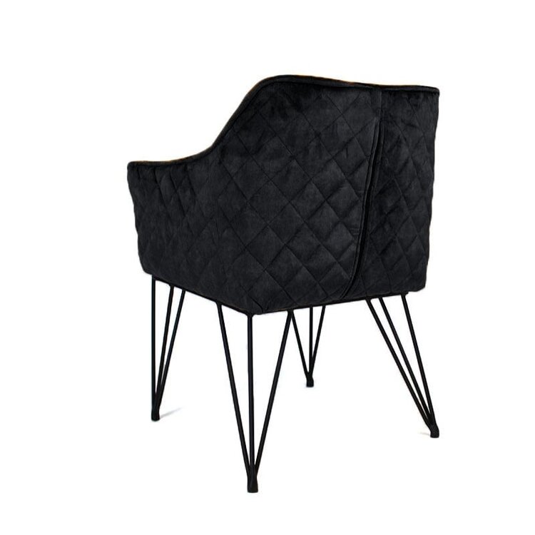 Chaise de salle à manger velours Jayron anthracite