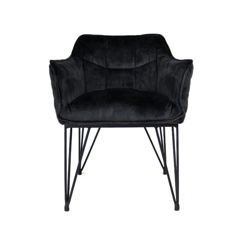 Chaise de salle à manger velours Jayron anthracite