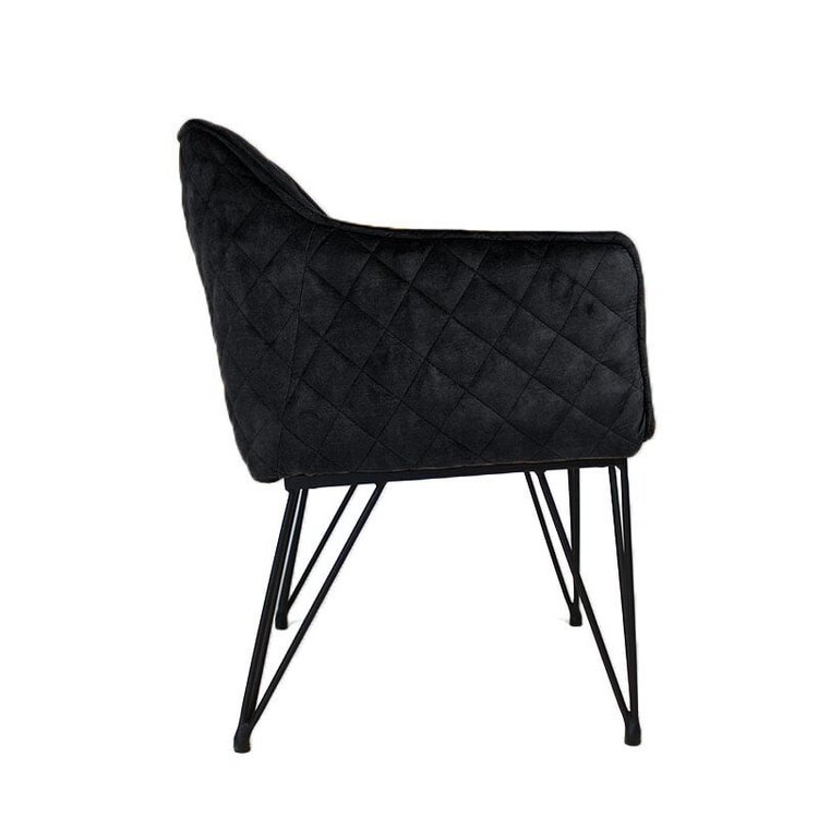 Chaise de salle à manger velours Jayron anthracite