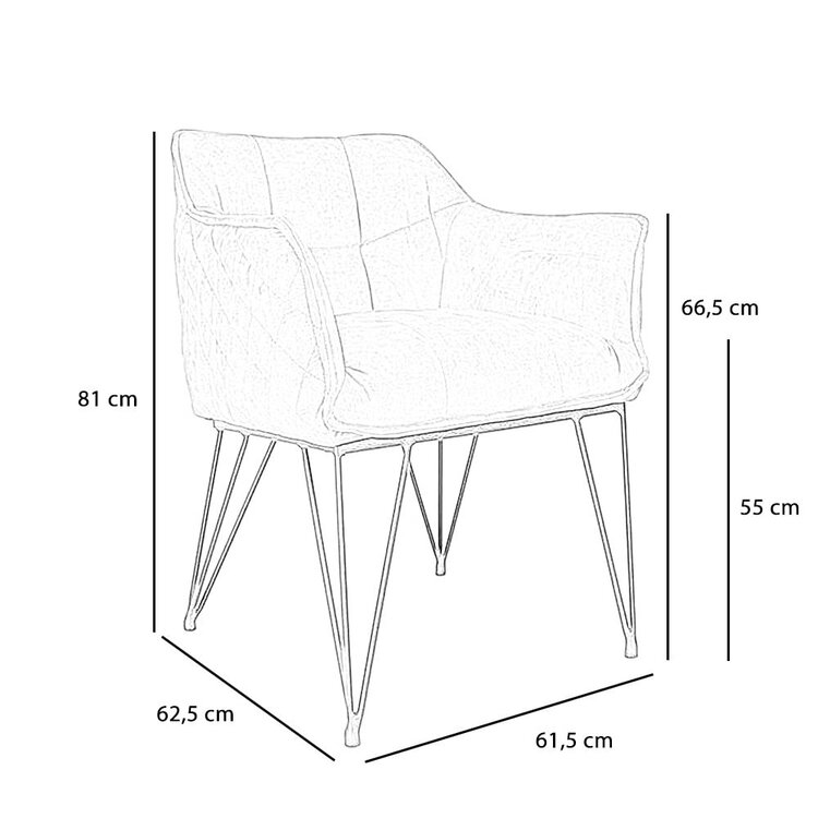 Chaise de salle à manger velours Jayron anthracite