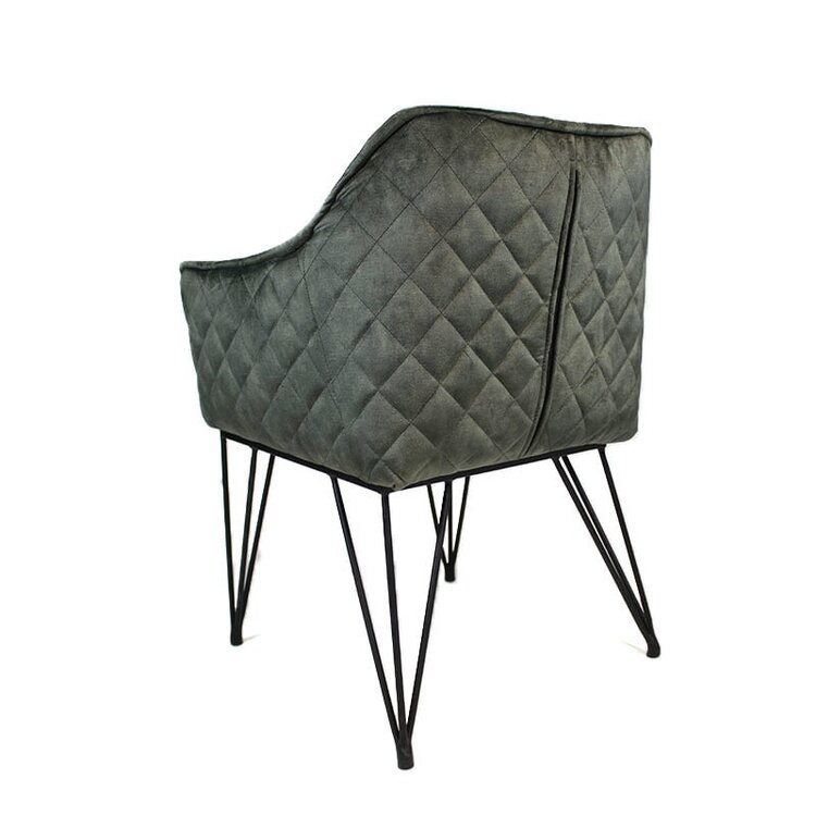 Chaise de salle à manger velours Jayron vert