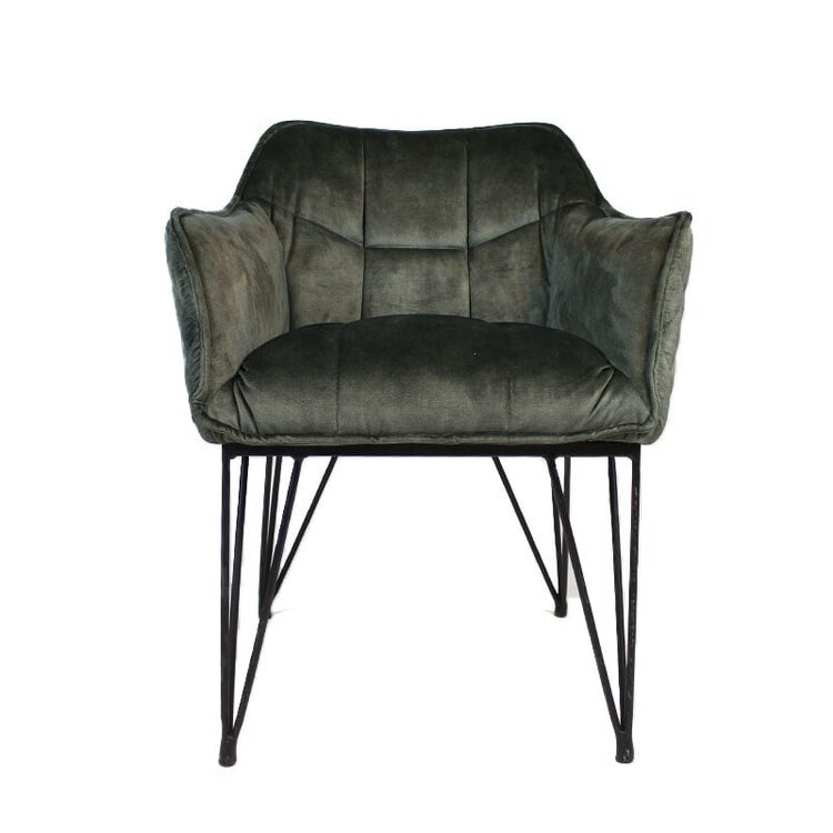 Chaise de salle à manger velours Jayron vert