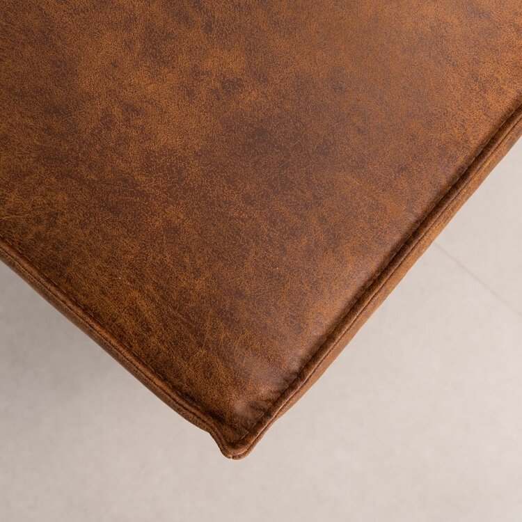 Pouf industriel Kansas cognac