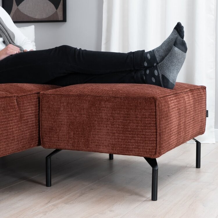 Pouf / hocker Kansas cuivre velours côtelé