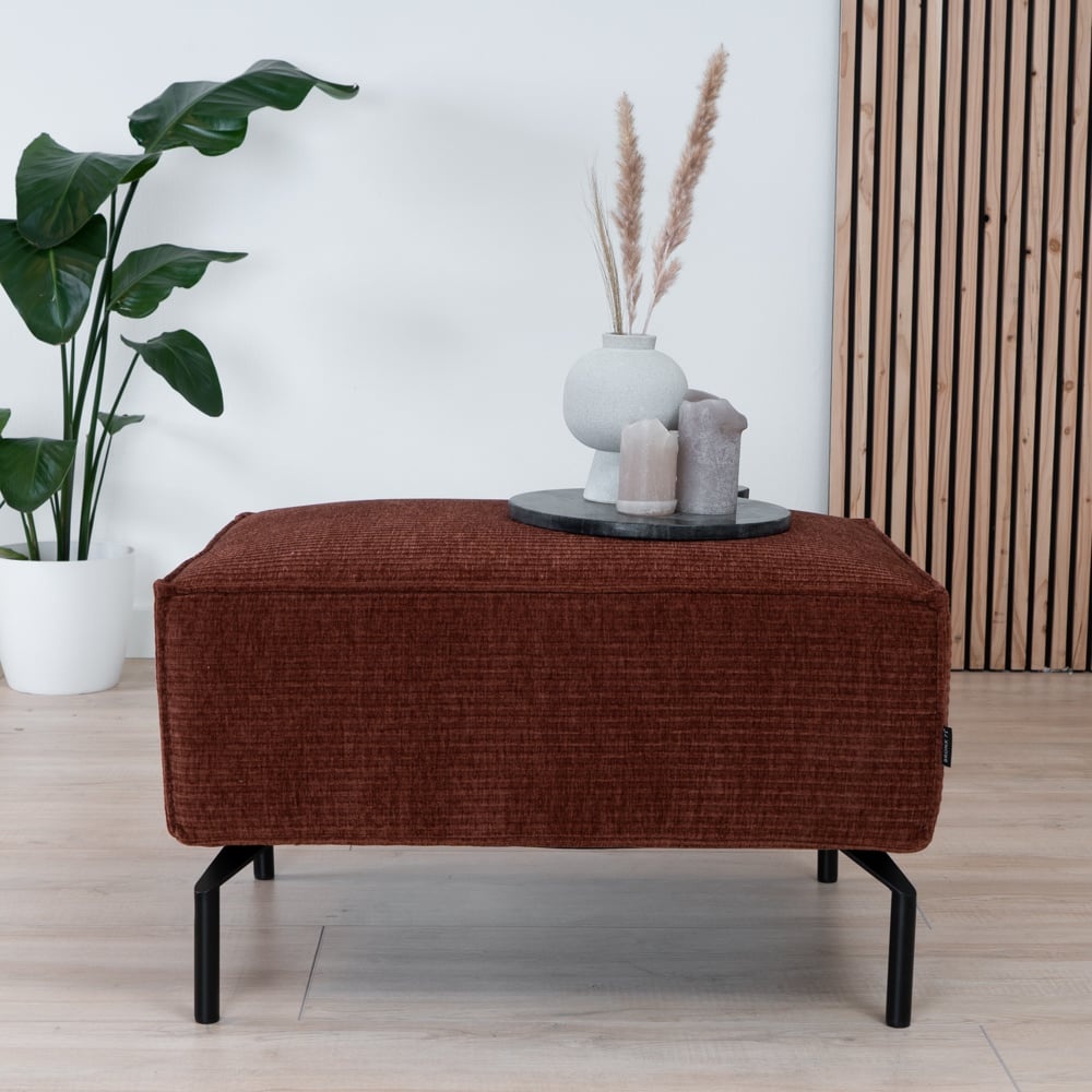 Pouf / hocker Kansas cuivre velours côtelé
