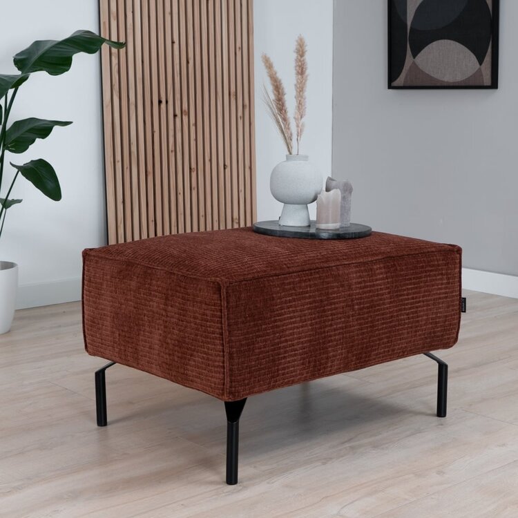 Pouf / hocker Kansas cuivre velours côtelé