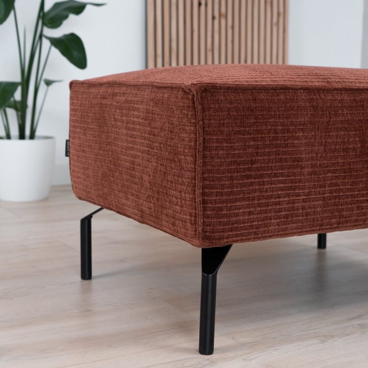 Pouf / hocker Kansas cuivre velours côtelé