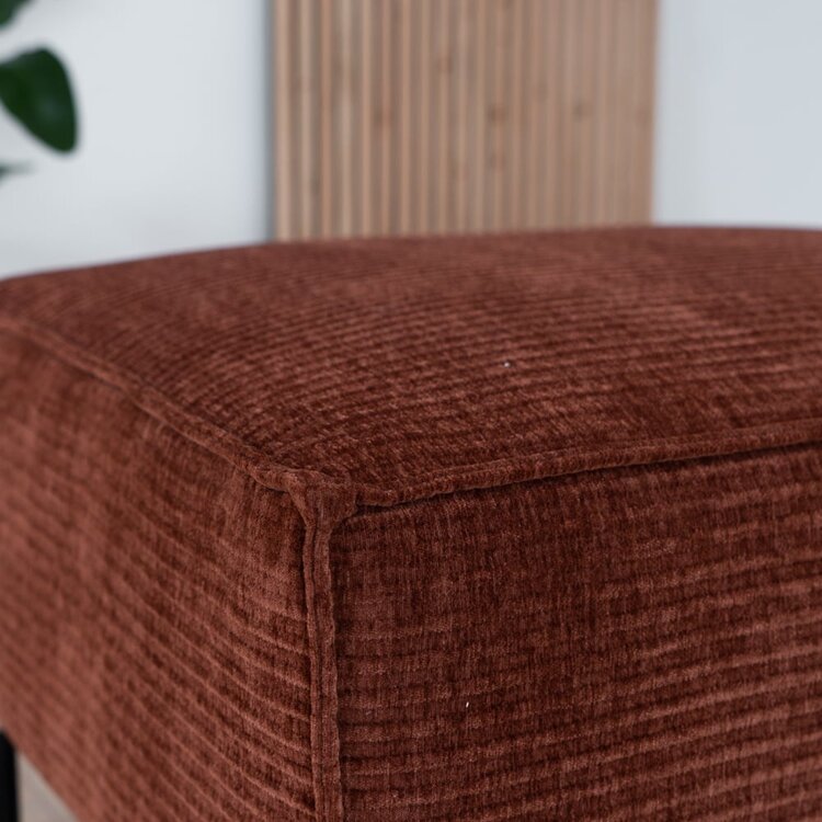 Pouf / hocker Kansas cuivre velours côtelé