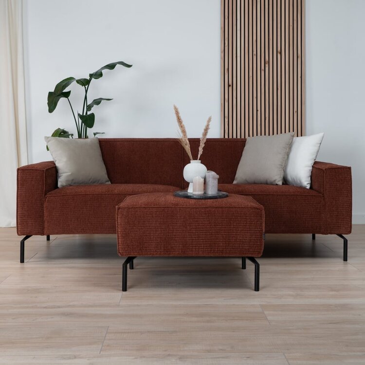 Pouf / hocker Kansas cuivre velours côtelé