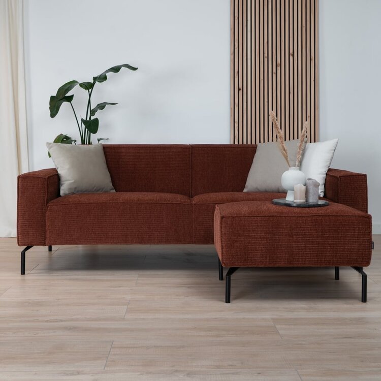 Pouf / hocker Kansas cuivre velours côtelé