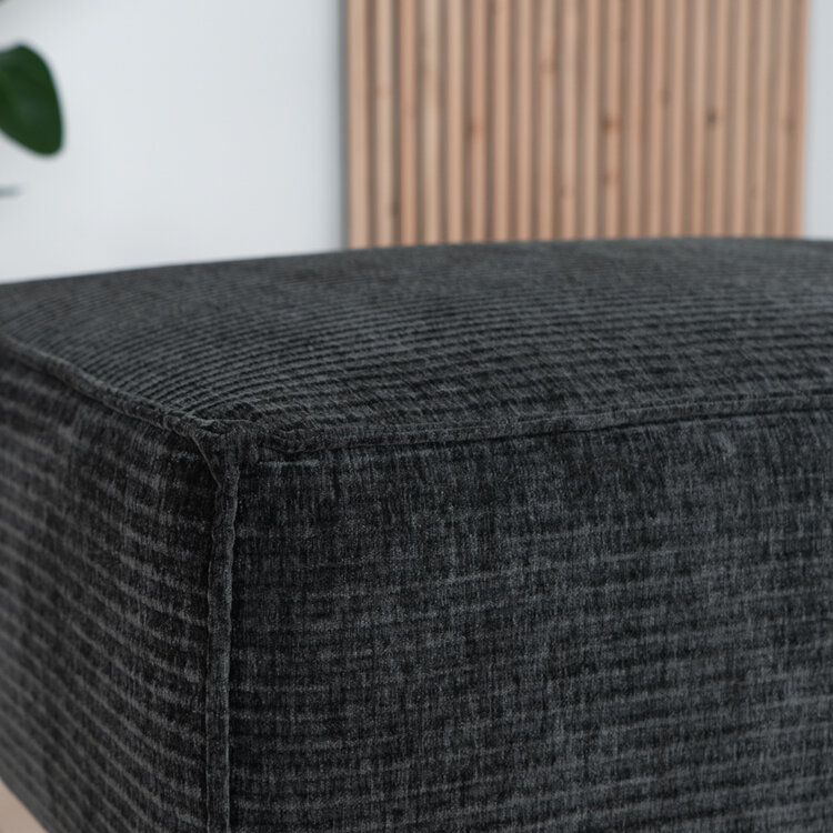 Pouf / hocker Kansas vert foncé / anthracite velours côtelé