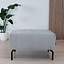 Pouf / hocker Kansas gris clair velours côtelé