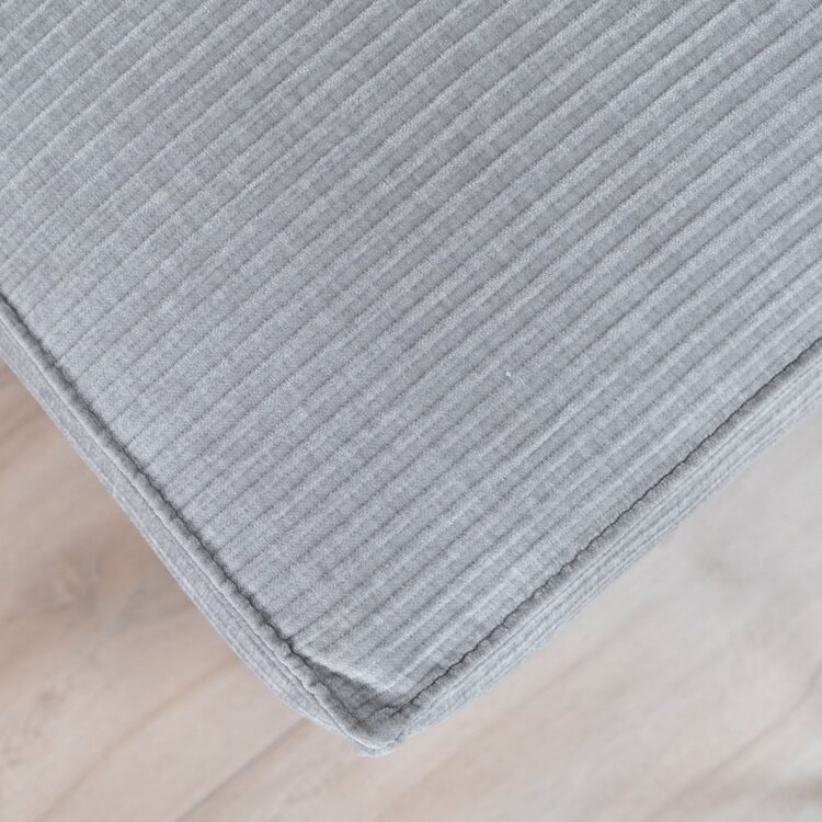 Pouf / hocker Kansas gris clair velours côtelé