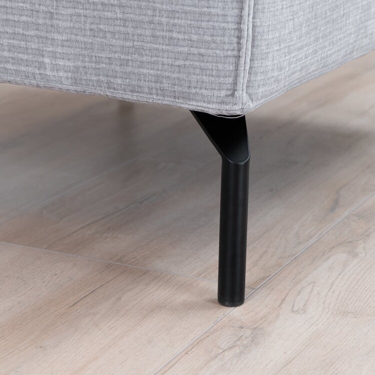 Pouf / hocker Kansas gris clair velours côtelé