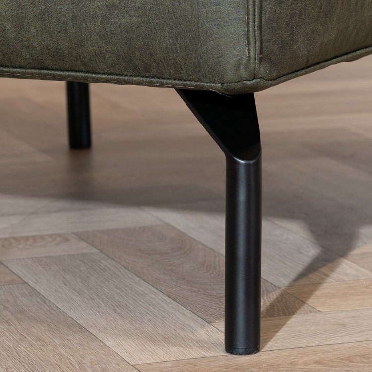 Pouf industriel Kansas vert olive