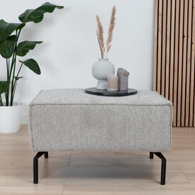 Pouf scandinave Kansas taupe tissu côtelé