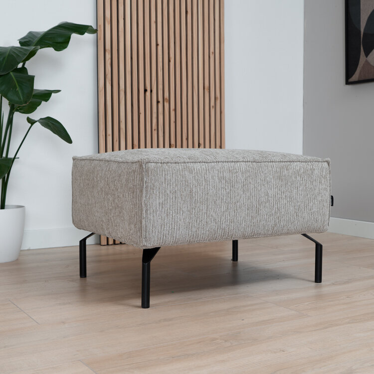 Pouf scandinave Kansas taupe tissu côtelé