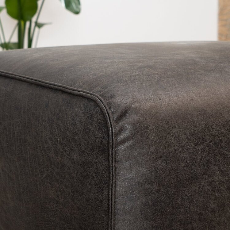 Pouf éco-cuir Vegas anthracite