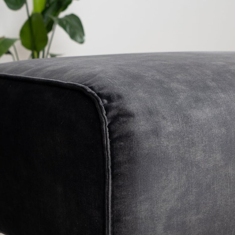 Pouf en velours Vegas anthracite