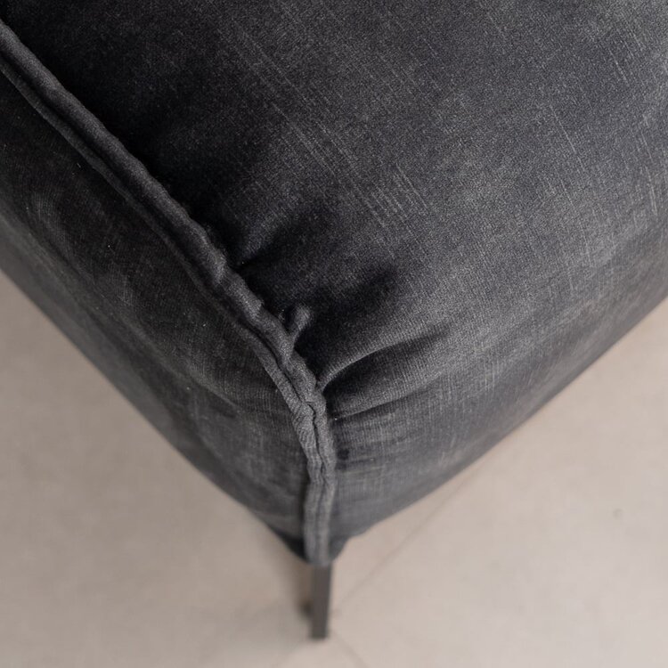 Pouf en velours Vegas anthracite