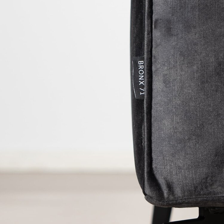 Pouf en velours Vegas anthracite