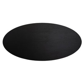 Plateau de table ovale aspect bois noir melamine Roan 270 x 130 cm