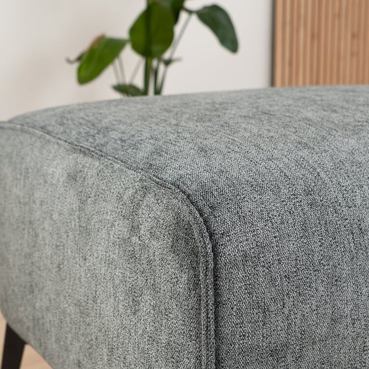 Pouf scandinave tissu chiné Vegas anthracite mélange