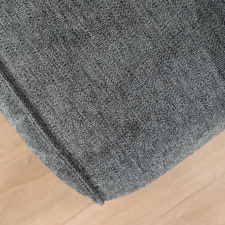 Pouf scandinave tissu chiné Vegas anthracite mélange