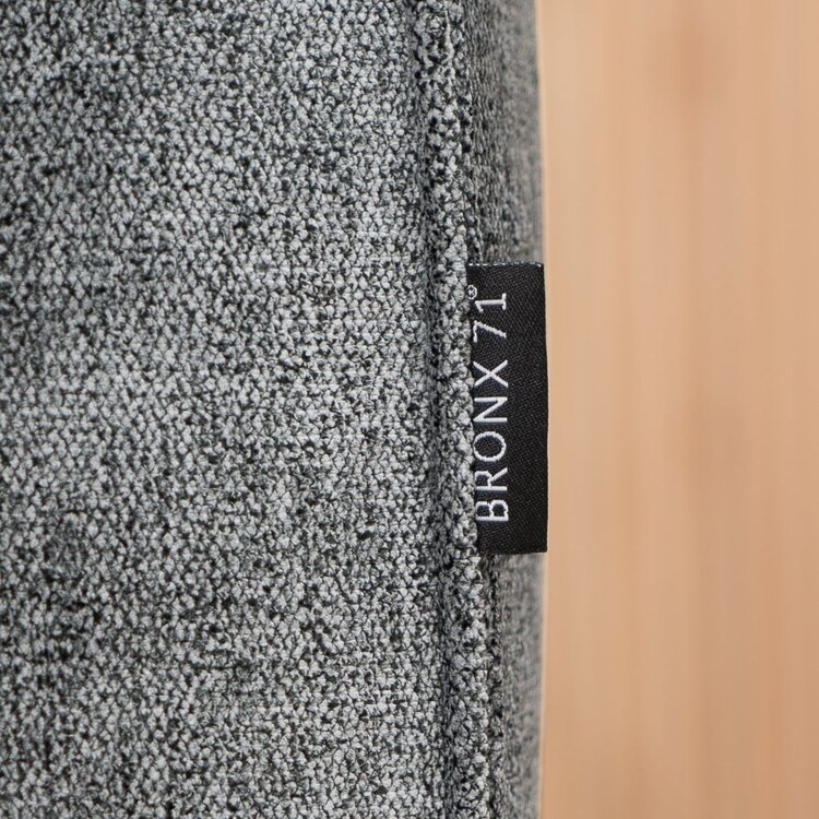 Pouf scandinave tissu chiné Vegas anthracite mélange