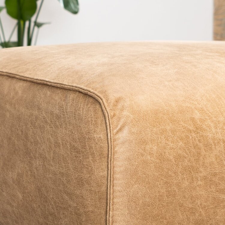 Pouf éco-cuir Vegas beige