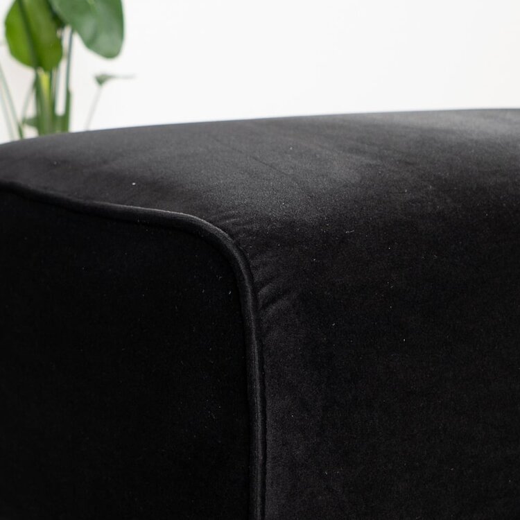 Pouf en velours Vegas noir