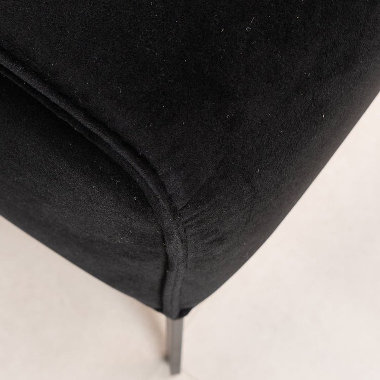 Pouf en velours Vegas noir