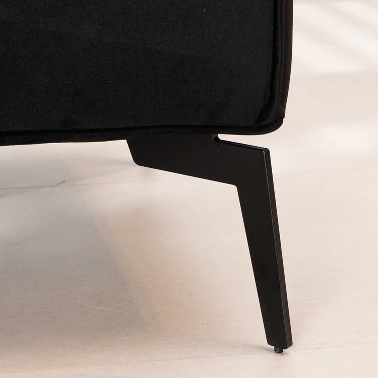 Pouf en velours Vegas noir