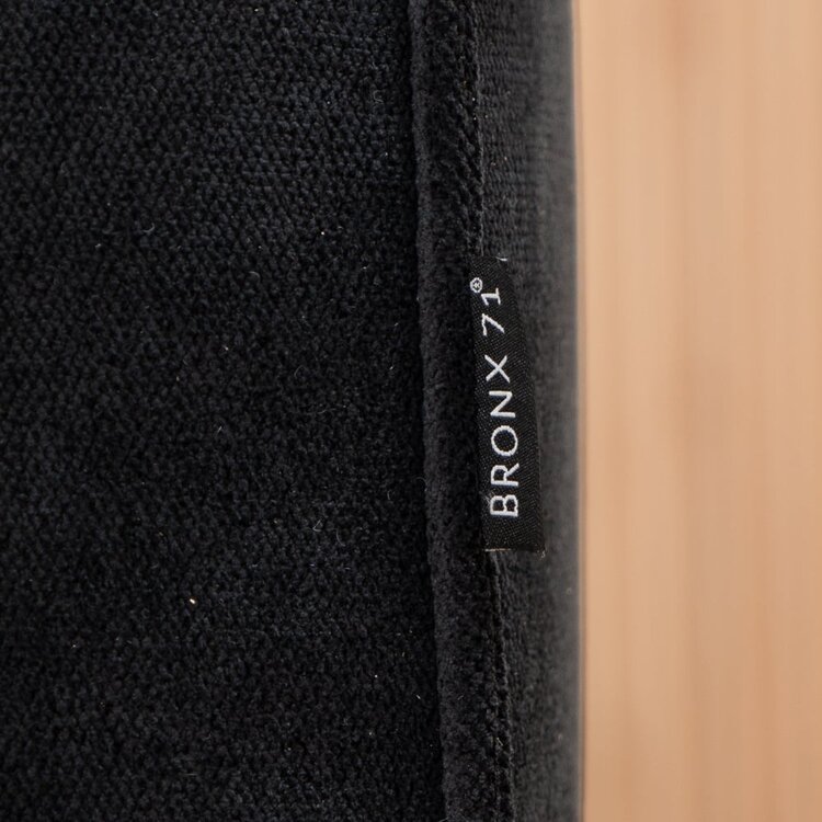 Pouf scandinave tissu chiné Vegas noir