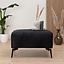 Pouf scandinave tissu chiné Vegas noir